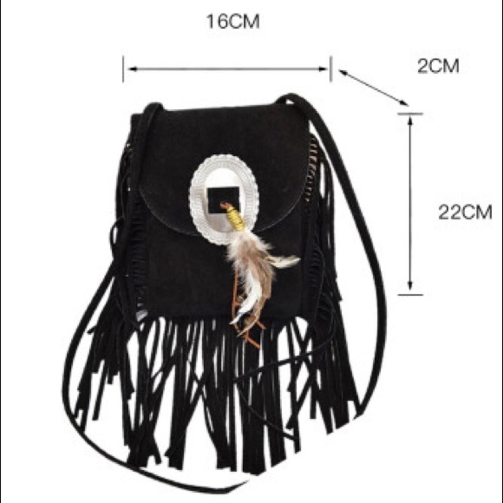Designer Boho Feather Tassel Bag NWT Size ONE SIZE - 4 Thumbnail