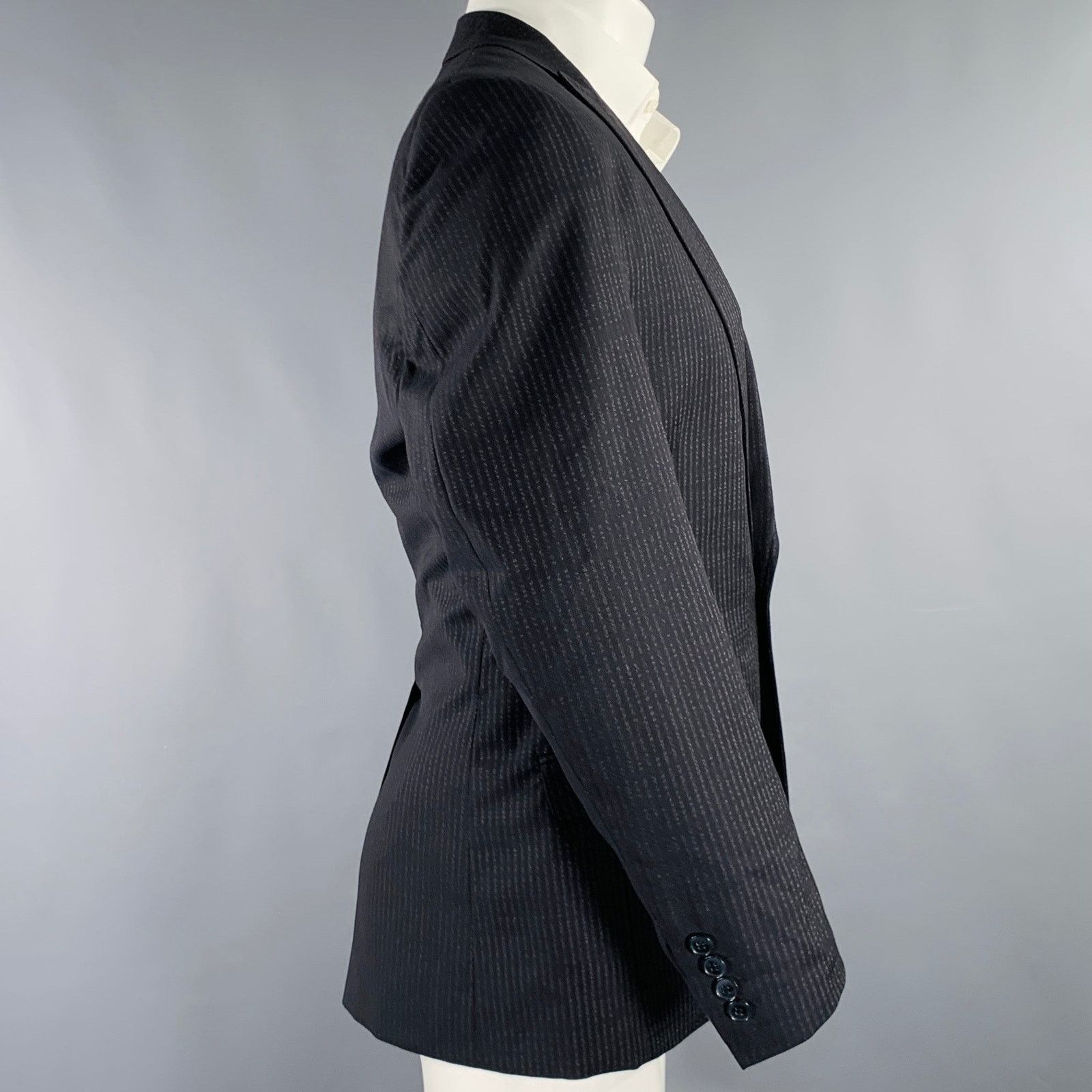 Dolce & Gabbana DOLCE & GABBANA Size 36 Navy Stripe Virgin Wool Sport Coat Size 36R - 2 Thumbnail
