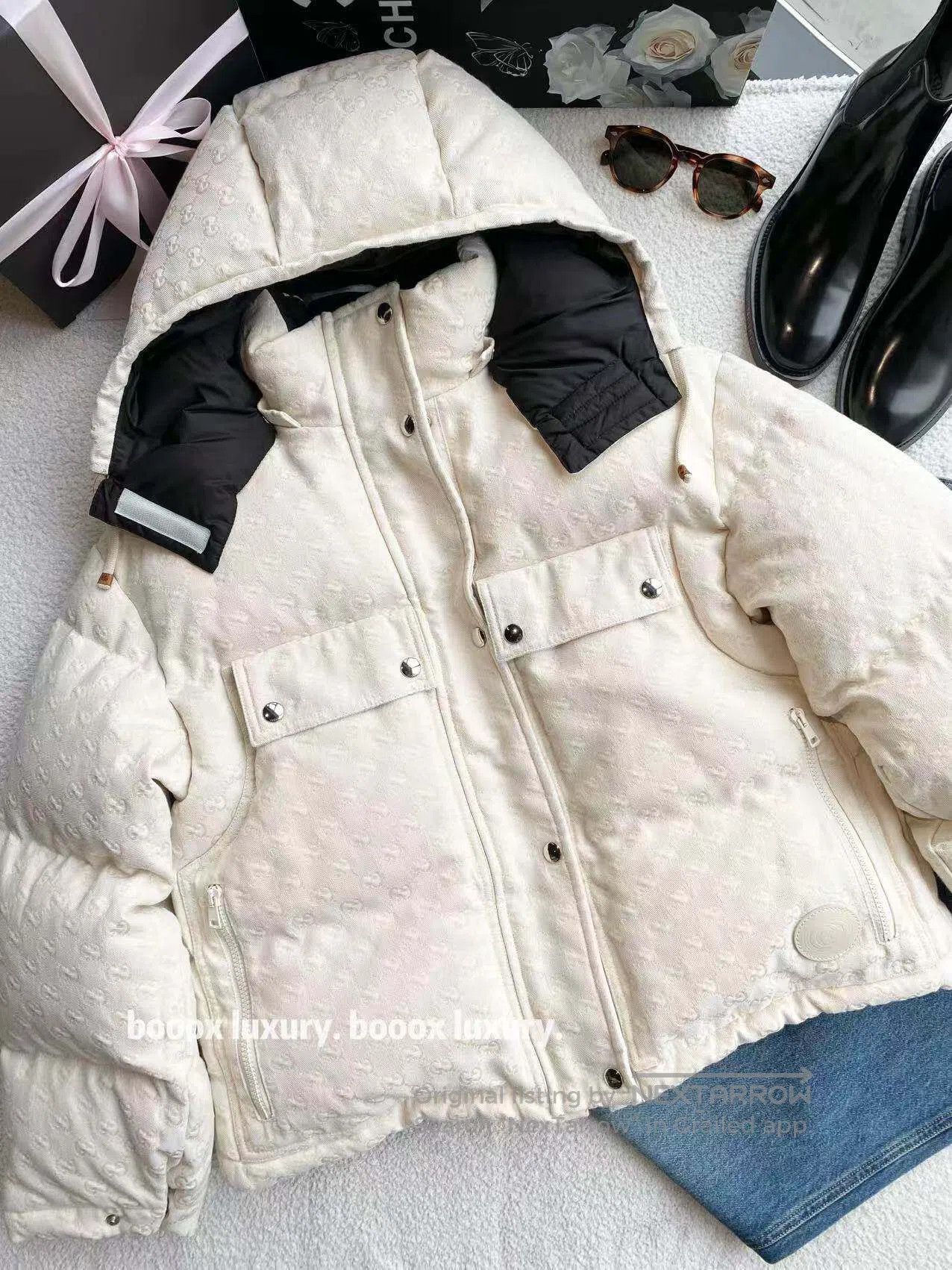 Gucci Guicci Double G dark pattern full print down jacket| Size XXS / US 00 / IT 34 - 1 Thumbnail