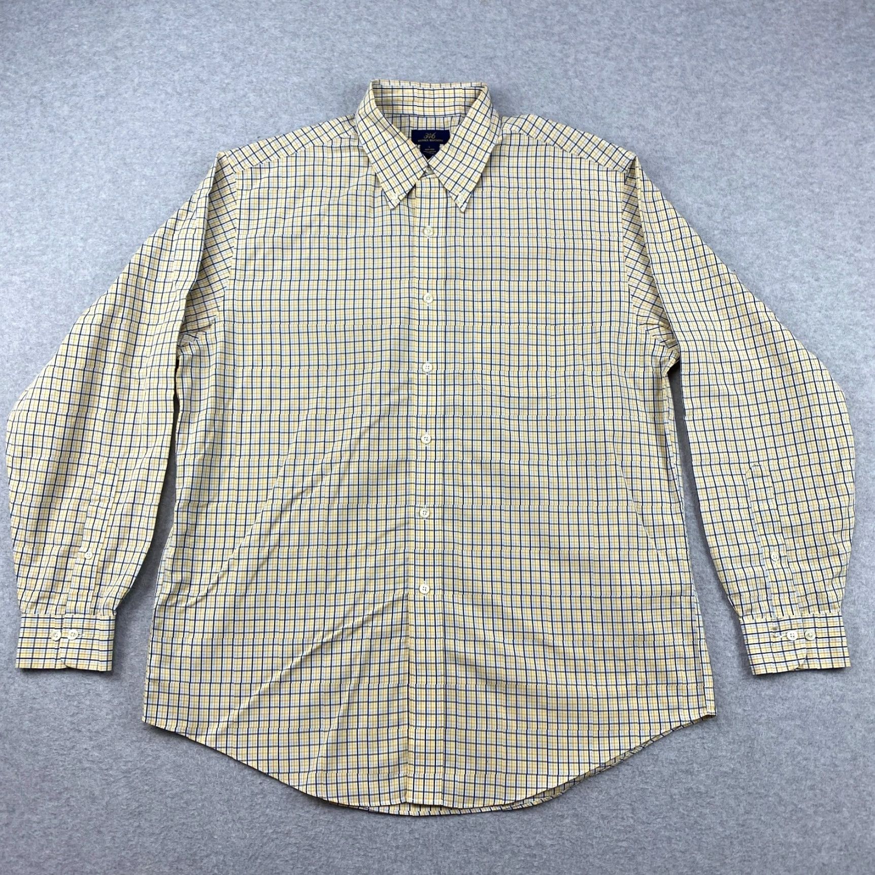 Brooks Brothers Brooks Brothers 346 Button-Up Shirt Mens Large Yellow Check Non Iron Pocket Button-Down Plaid Casual Shirt Size US L / EU 52-54 / 3 - 2 Thumbnail