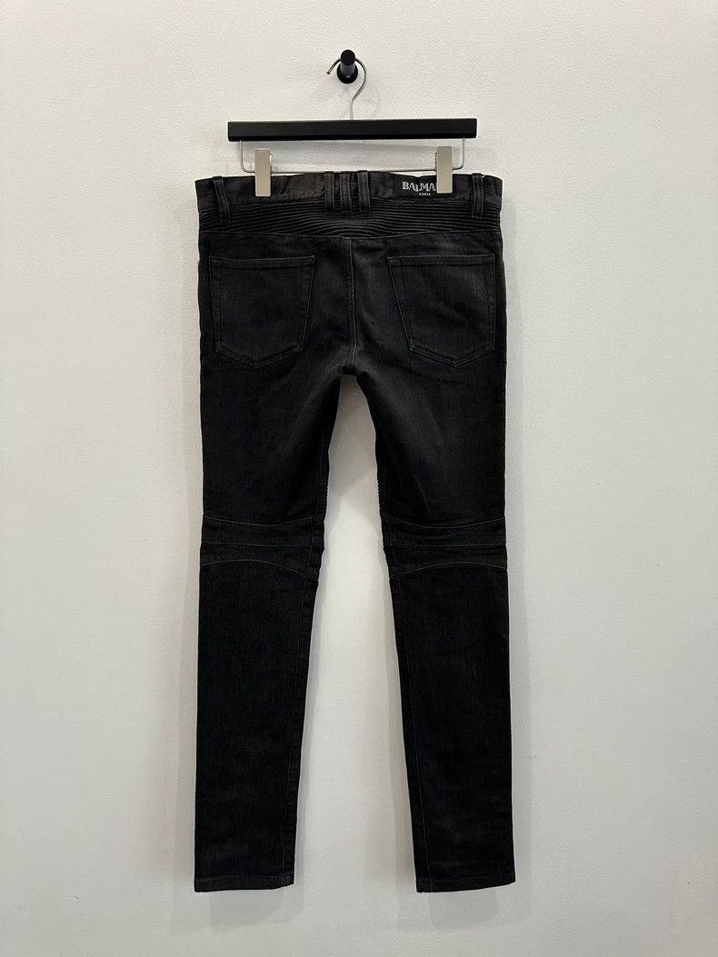Balmain Balmain Washed Motorcycle Style Gray Men's Jeans-2508 Size US 29 - 2 Thumbnail
