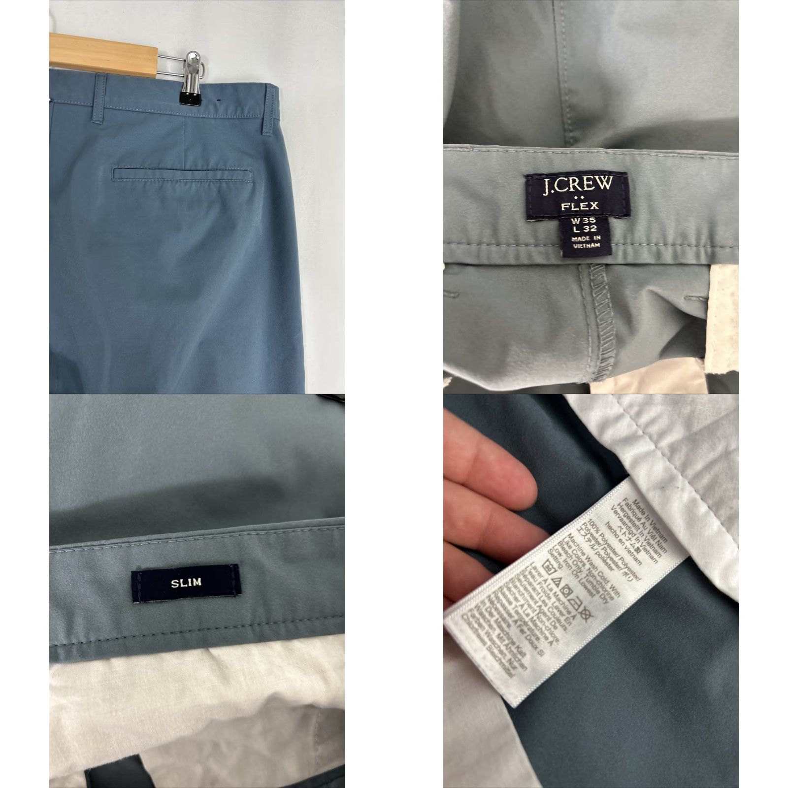 J.Crew J.Crew Flex Slim Fit Casual Dress Pants 36x32 Blue Straight Leg Athletic Mens Size US 36 / EU 52 - 9 Thumbnail
