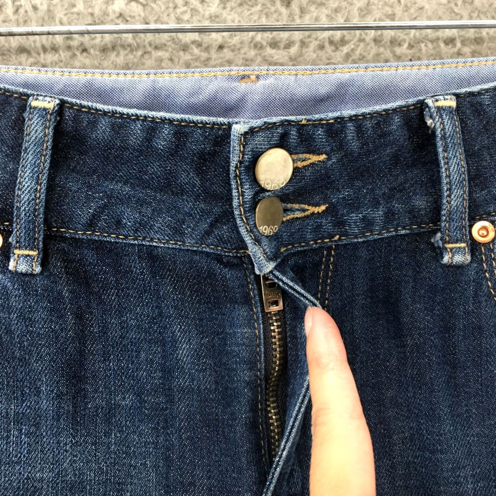Denime 1960 Perfect Bootcut Jeans Womens 30 Regular Blue Dark Wash Denim Mid Rise Zip Fly Jeans Ladies Menopause? Size 30" / US 8 / IT 44 - 4 Thumbnail