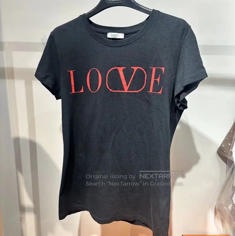 Valentino Valentino Black Cotton T-Shirt with Red Logo . Size M / US 6-8 / IT 42-44 - 5 Thumbnail