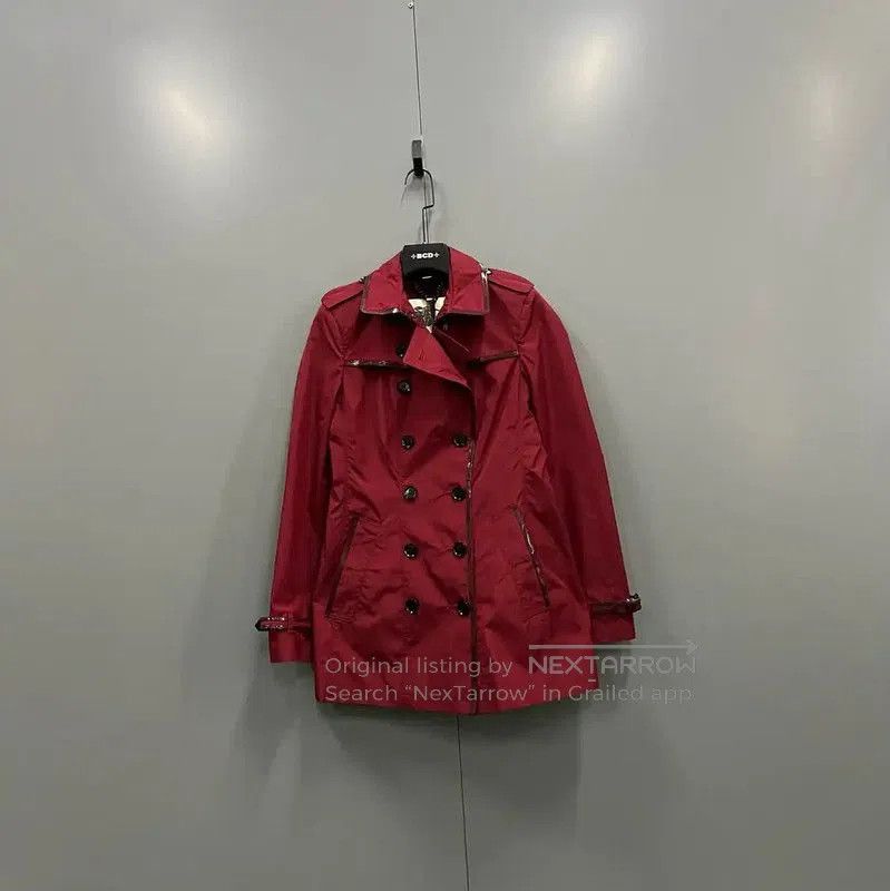 Burberry Burberry Red Cotton Mid-Length Coat. Size XXS / US 00 / IT 34 - 1 Thumbnail
