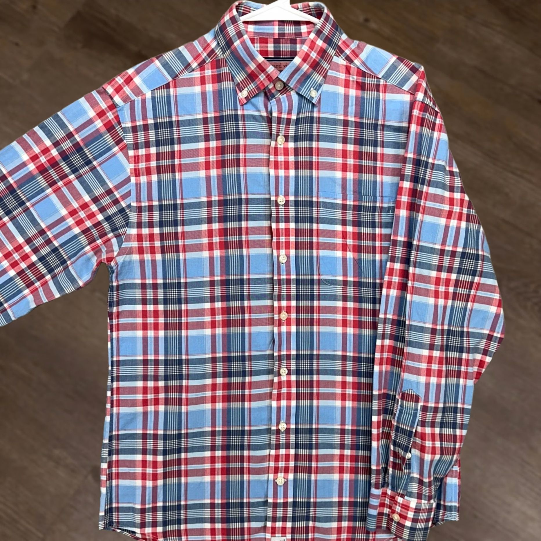 Vineyard Vines Vineyard Vines Murray Shirt Mens Small Button-Down Madras Plaid Blue Red Cotton Long Sleeve Regular Fit Adults Casual 90s? Size US S / EU 44-46 / 1 - 1 Thumbnail
