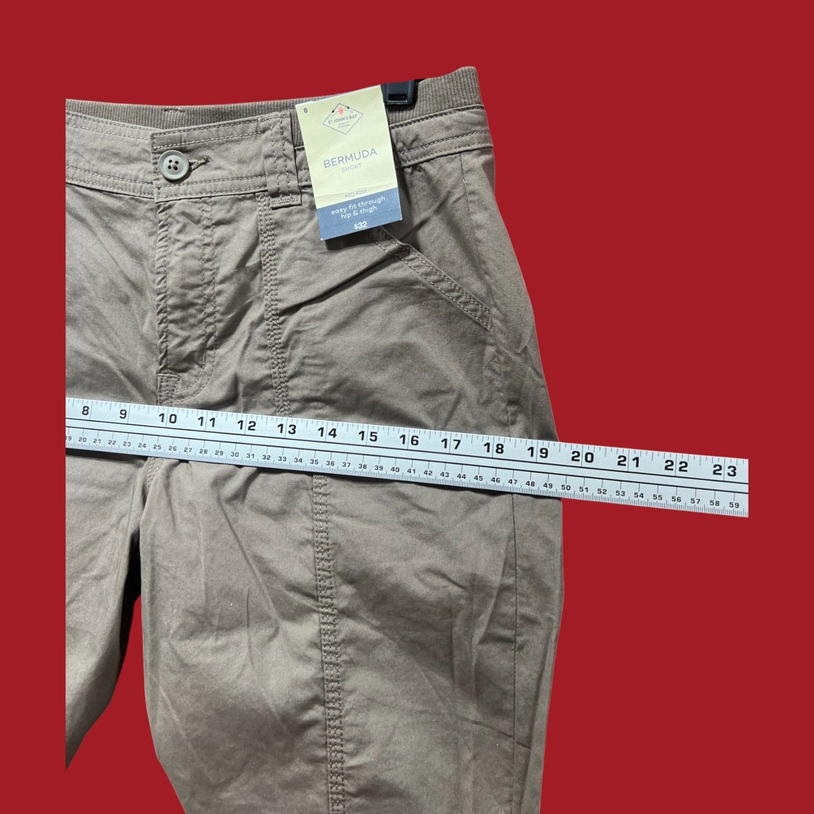 Other St. John's Bay - Women's Mid-Rise Cargo Bermuda Short - Brow Size 30" / US 8 / IT 44 - 6 Thumbnail