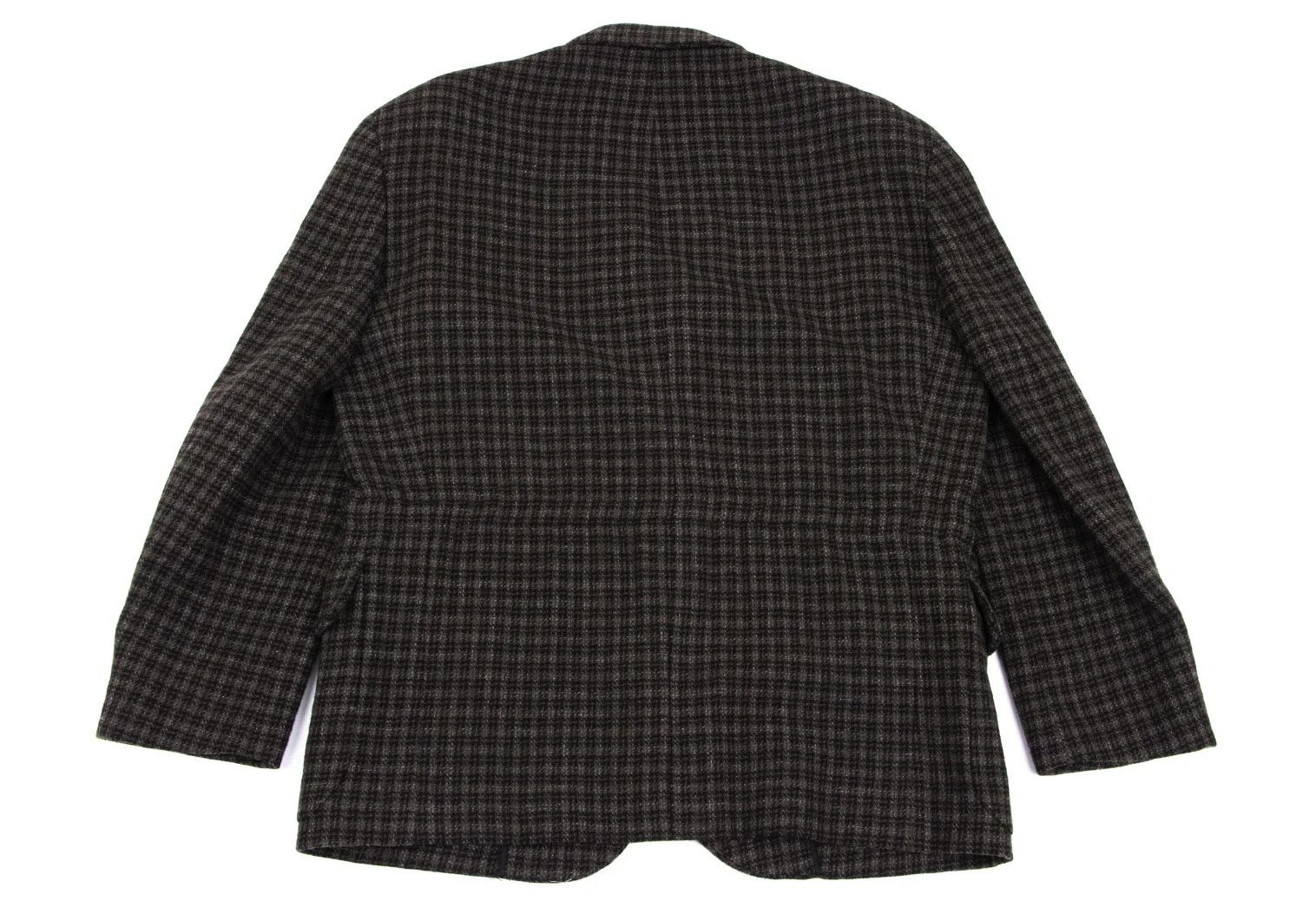 Comme des Garcons Homme Plus Wool Check T Gathered Jacket Black Brown Size S Size US S / EU 44-46 / 1 - 11 Thumbnail