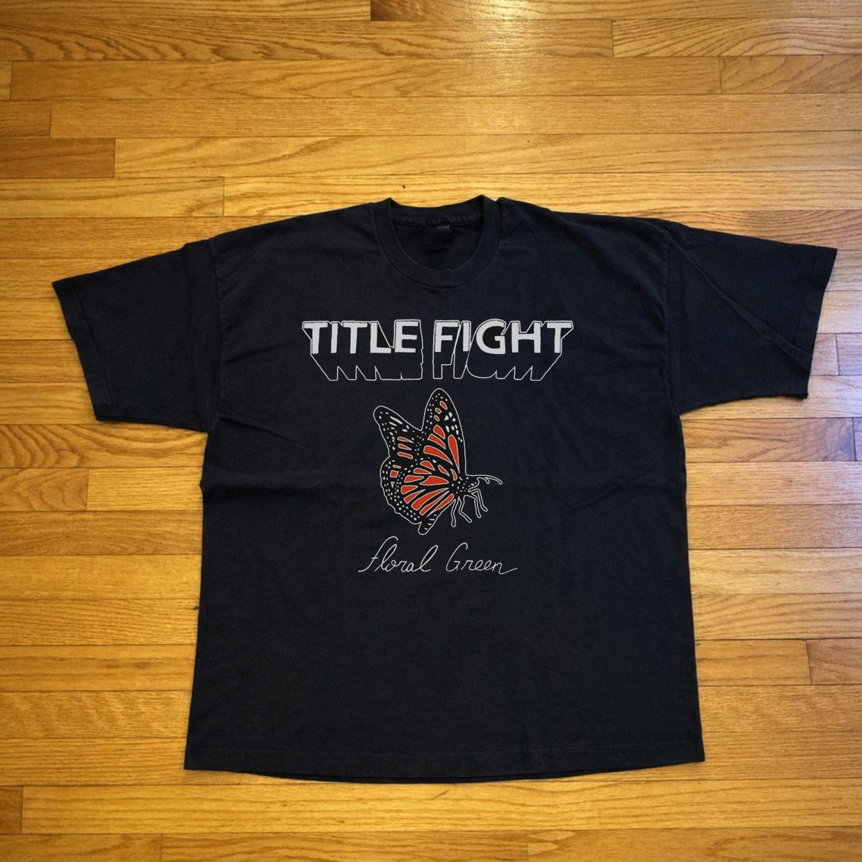 Band Tees Title Fight Floral Green band Black T Shirt Large Size US L / EU 52-54 / 3 - 1 Thumbnail