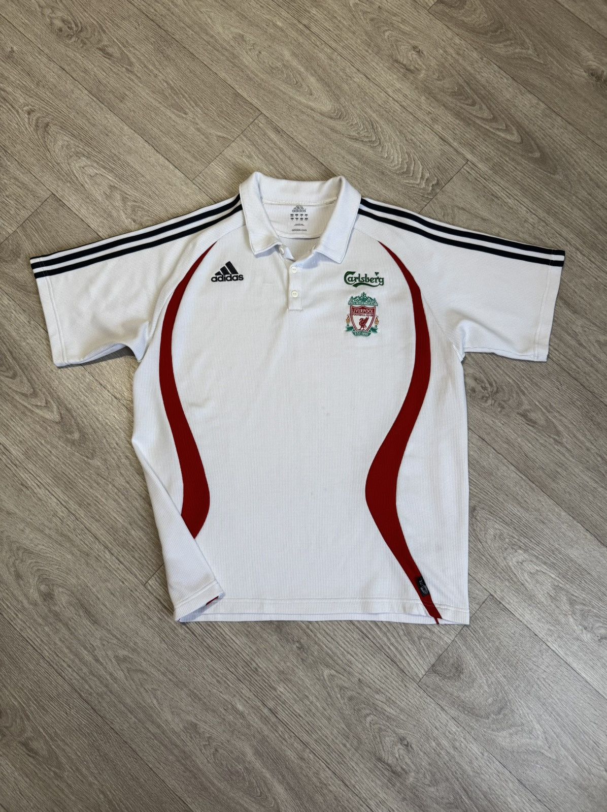 Adidas 🔷Vintage Adidas Liverpool Carlsberg 2006/07 Polo Shirt🔷 Size US L / EU 52-54 / 3 - 1 Thumbnail