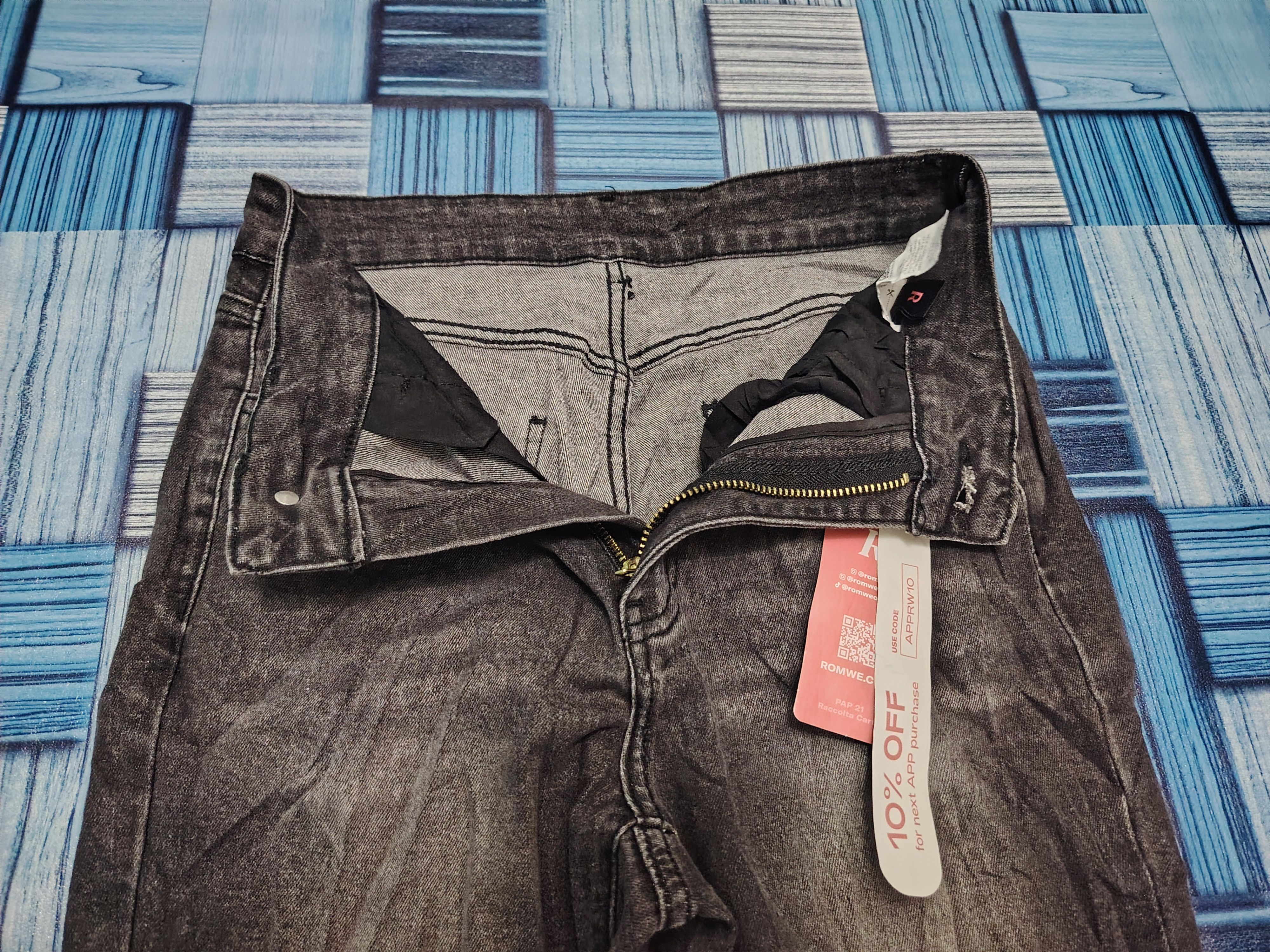 If Six Was Nine Japanese ROMWE Mega Flared Jeans Cross CH style Size US 26 / EU 42 - 9 Thumbnail