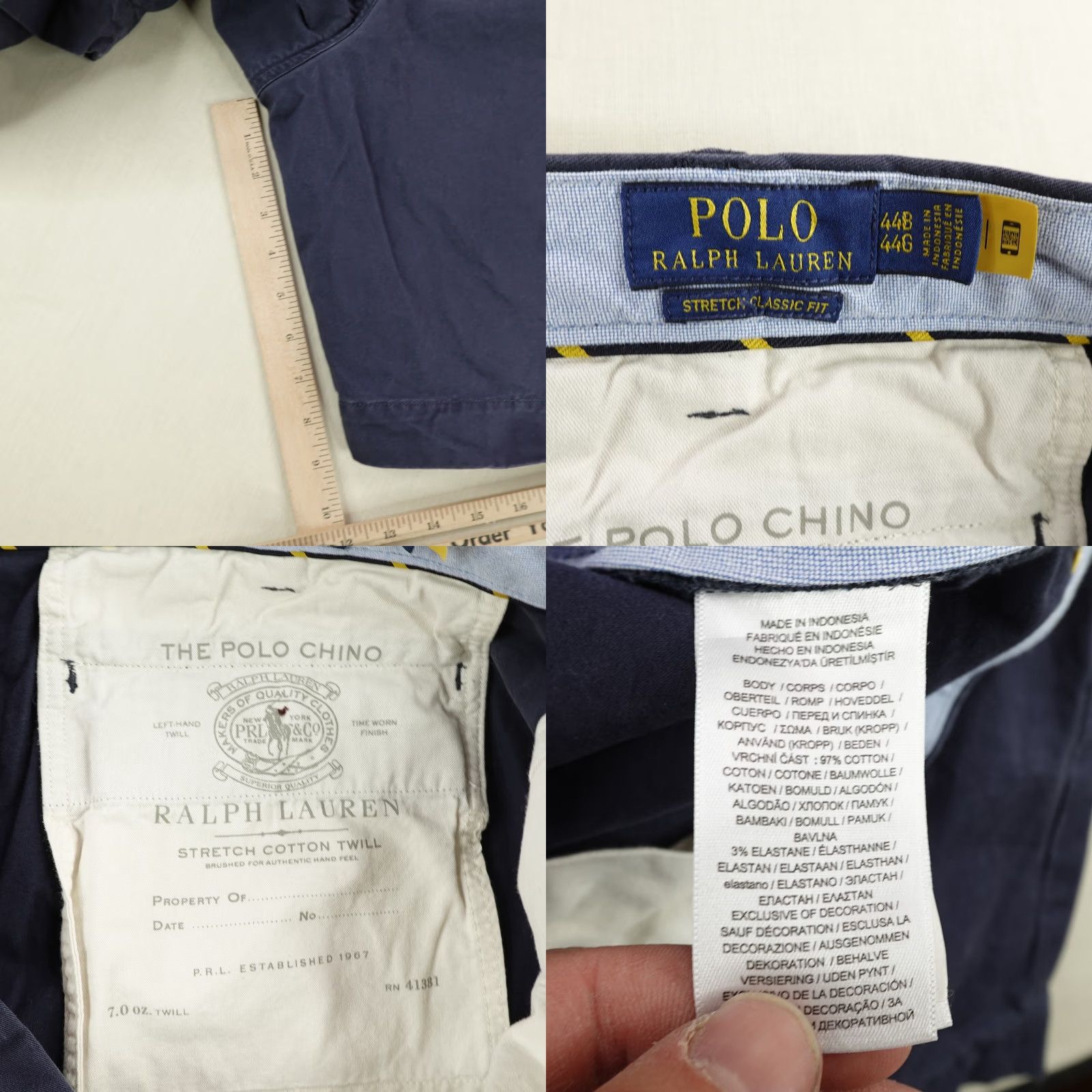 Polo Ralph Lauren VINTAGE Polo Ralph Lauren Shorts 44 B Big & Tall Chino Polo Ralph Lauren Shorts Blue Classic Stretch Cotton Twill Pony Mens Size US XXL / EU 58 / 5 - 8 Thumbnail