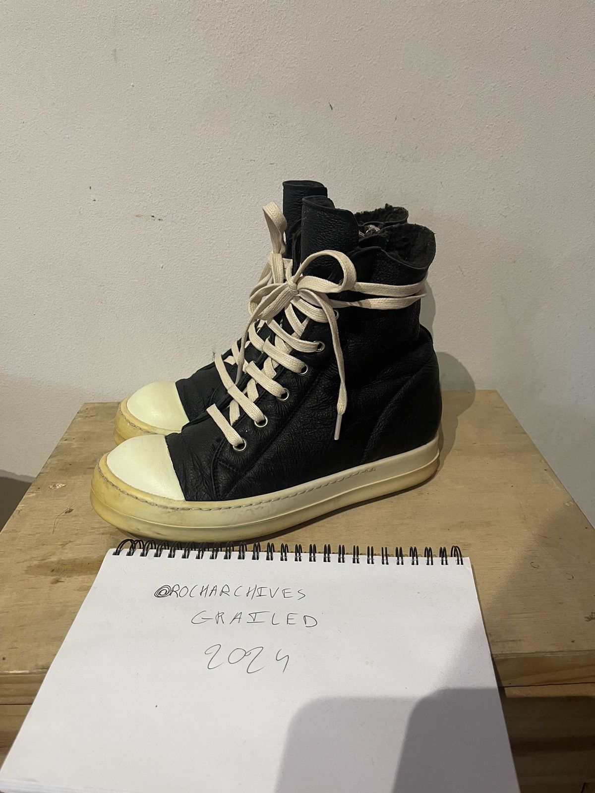Rick Owens × Rick Owens Drkshdw Rick Owens Mainline 2015 Shearling Ramones High Size US 6 / IT 36 - 11 Thumbnail