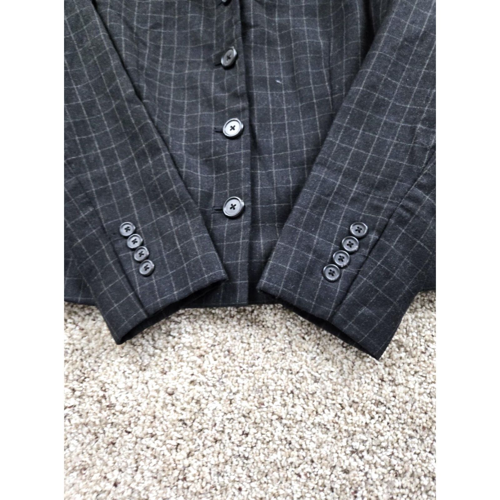 Ralph Lauren Lauren Ralph Lauren Blazer Womens 6P Gray Plaid Wool Petite Suit Jacket Size M / US 6-8 / IT 42-44 - 3 Thumbnail
