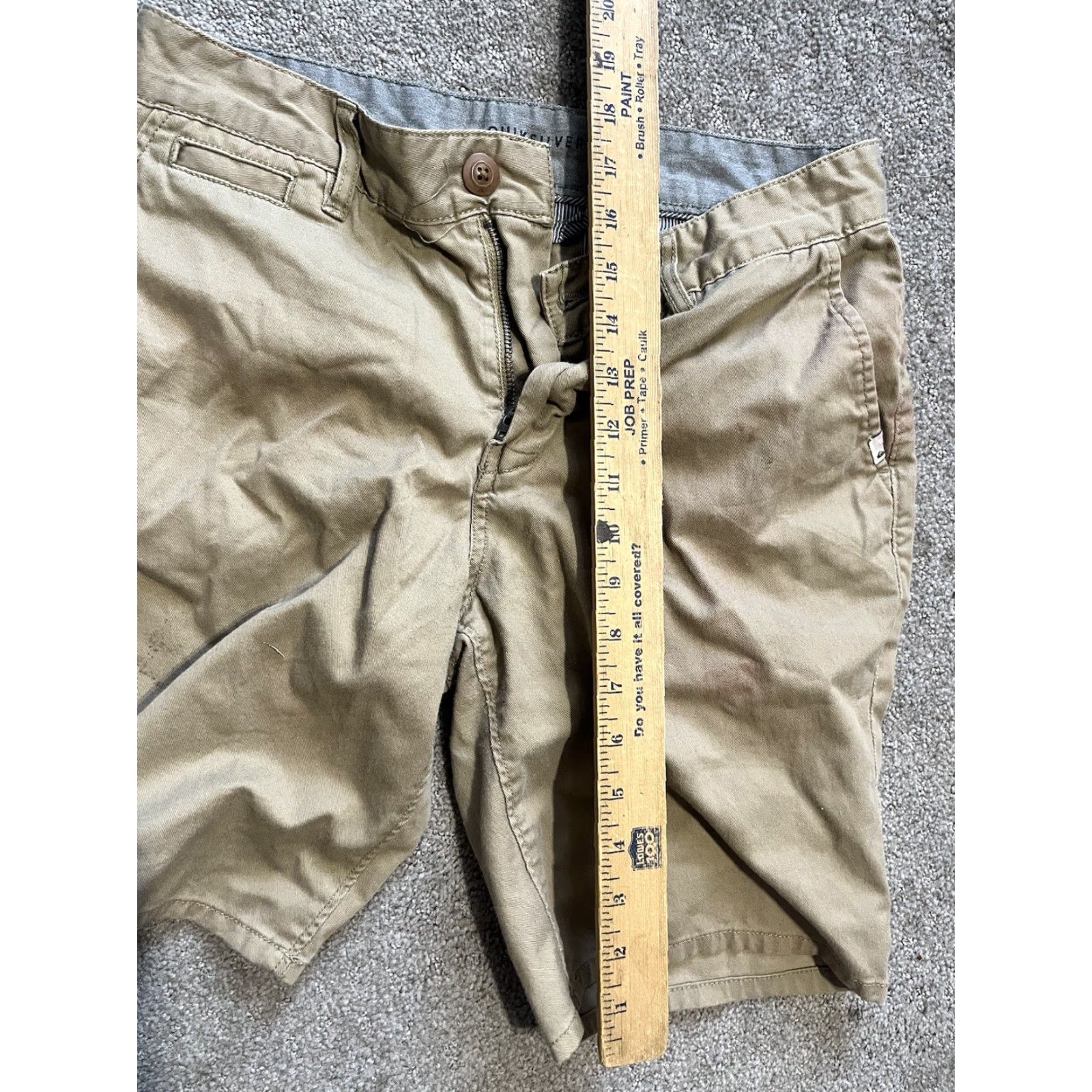 Quiksilver Quicksilver Shorts Men 29 Beige Khaki Flat Front Cotton Bermuda Straight Fit Size US 29 - 5 Thumbnail