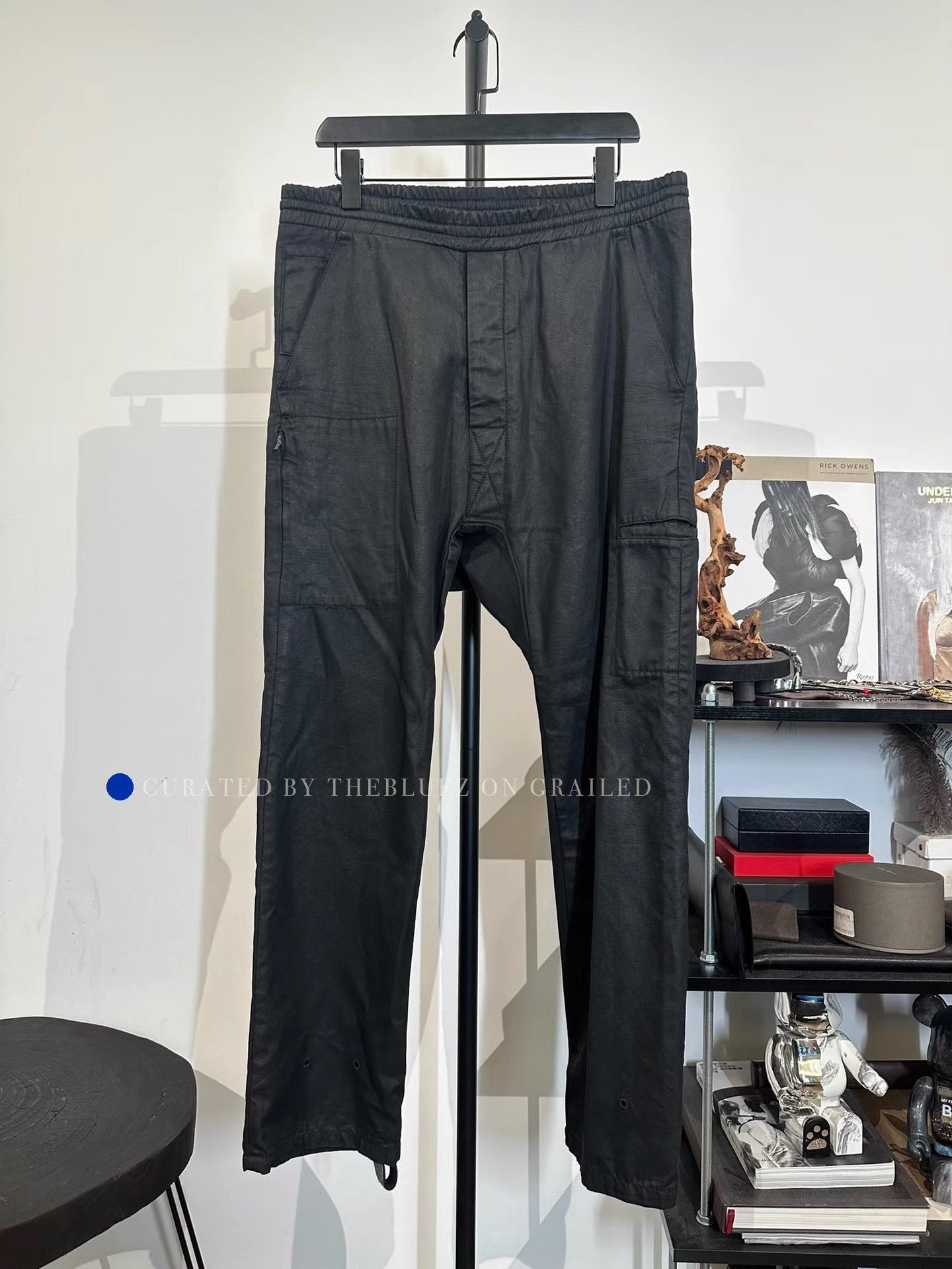 11 By Boris Bidjan Saberi Wax Coated Straight Pants in Black Size US 32 / EU 48 - 1 Thumbnail