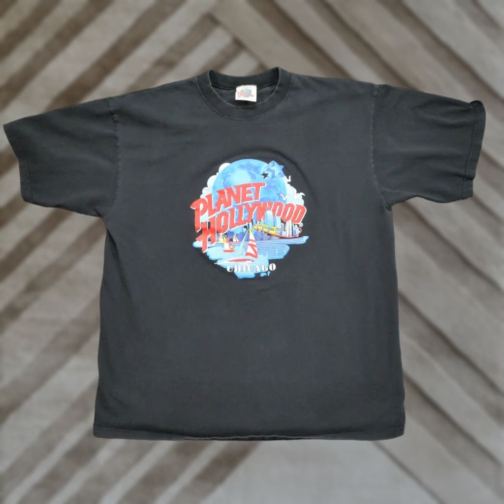 Planet Hollywood VINTAGE Planet Hollywood T Shirt Mens XL Black 90s Y2K Chicago Logo Graphic Print Crew Neck Short Sleeve Art 90s Mens Size US XL / EU 56 / 4 - 1 Thumbnail