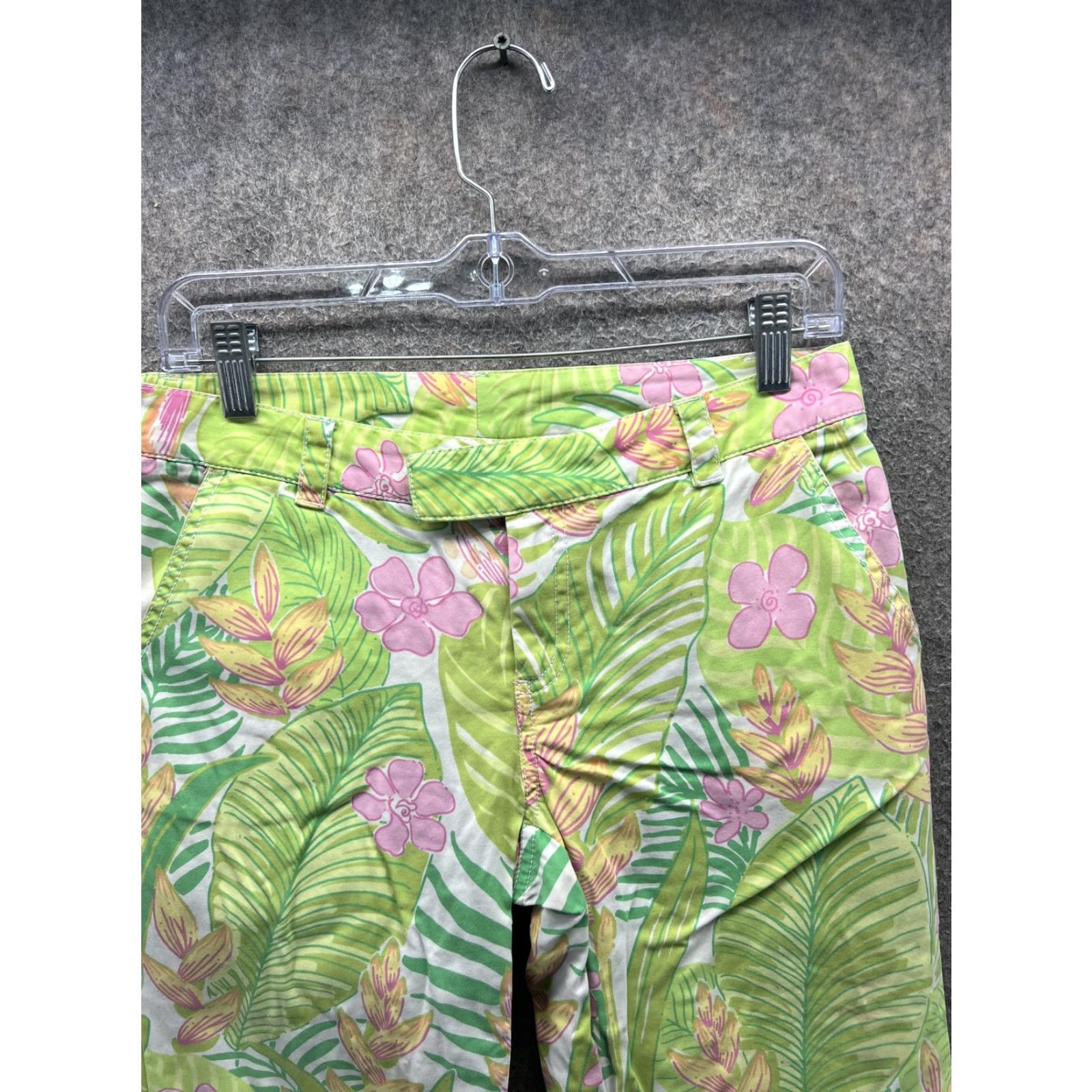 Lilly Pulitzer Lilly Pulitzer Pants Womens 2 Green Floral Capri Cotton Twill Tropical Beach Casual Summer Size 26" / US 2 / IT 38 - 5 Thumbnail