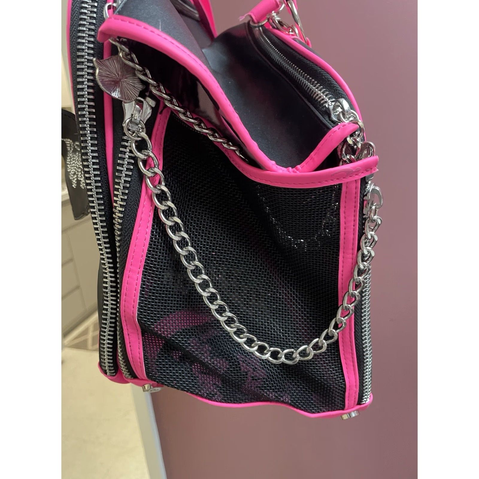 Dolls Kill Dolls Kill x Bratz Sparkle Addict Rhinestone Dog Carried Bag Crossbody Pink Womens Kid? Size ONE SIZE - 2 Thumbnail