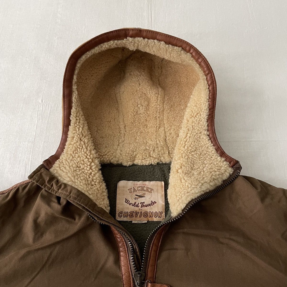 Chevignon Chevignon Shearling Sheepskin Hooded Bomber Jacket Parka B3 Size US L / EU 52-54 / 3 - 7 Thumbnail