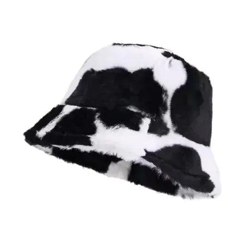 Other Fluffy Fur Cow Pattern Hat Size ONE SIZE - 1 Thumbnail