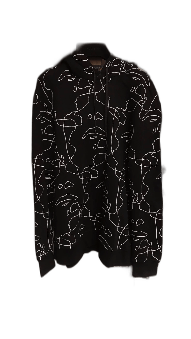 Neil Barrett Neil Barrett Abstract Face Hoodie in Black Size US M / EU 48-50 / 2 - 1 Thumbnail