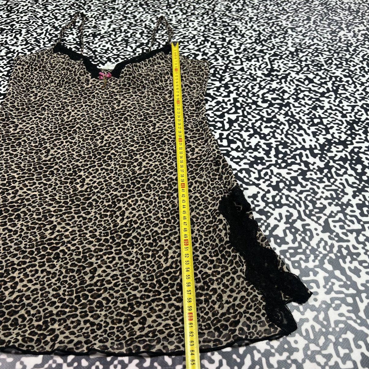 Vintage Vintage Y2K Leopard Mesh Sexy Nightie Mini Dress Retro Style Size S / US 4 / IT 40 - 20 Thumbnail