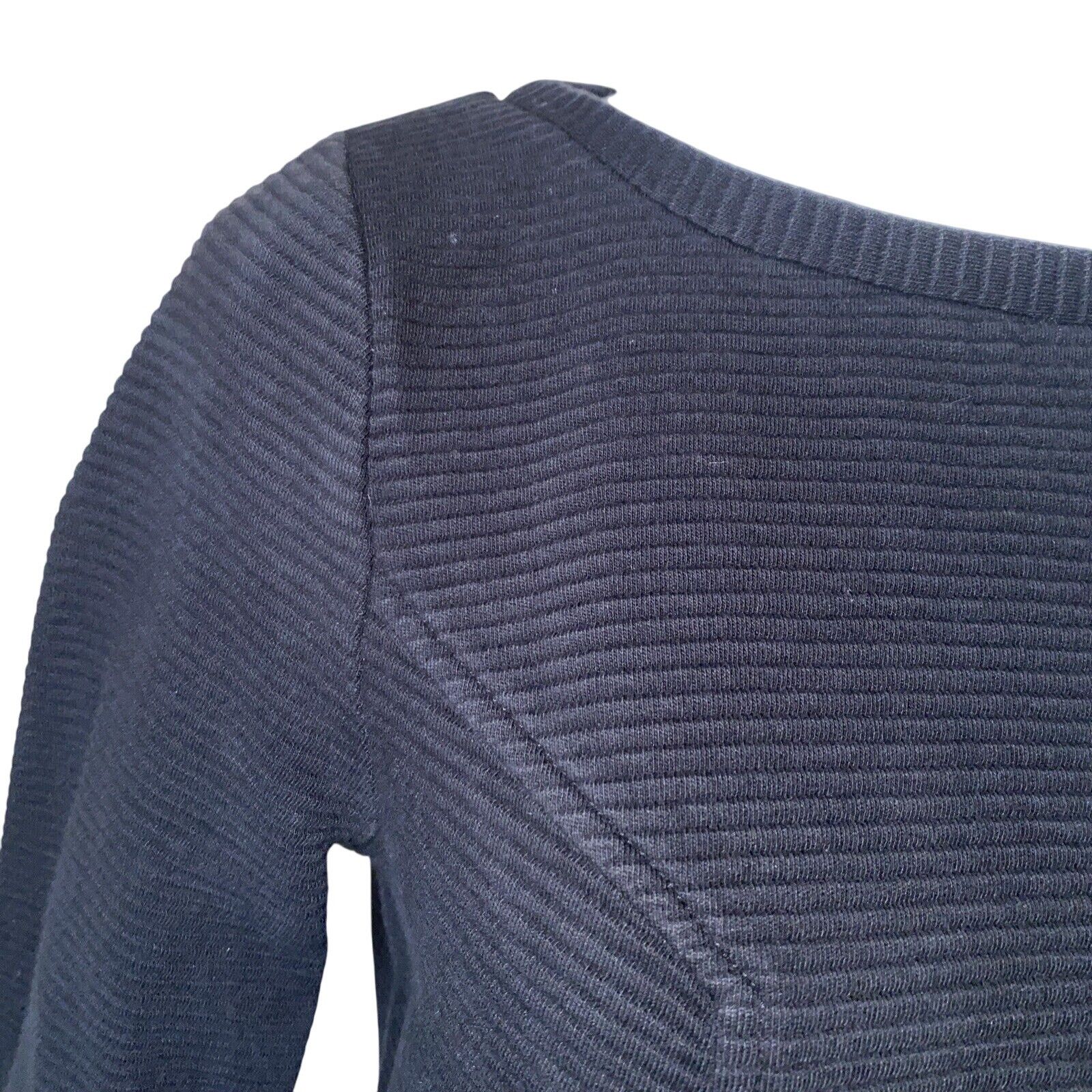 Boden Women's Boden Ribbed-knit 3/4 Sleeve Black Mini Dress 8 Size M / US 6-8 / IT 42-44 - 2 Thumbnail