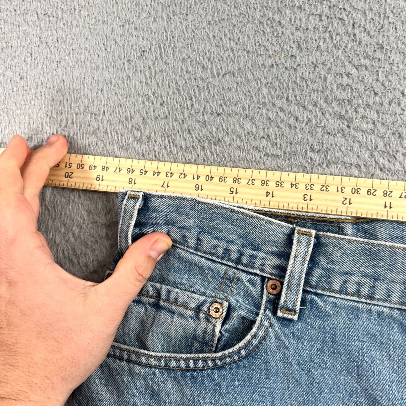 Levi's VINTAGE Levi's 505 Jeans Mens 36x30 Distressed Light Wash Straight Leg Denim Cotton Blue 90s Retro Punk Rock Casual Jeans Mens Size US 36 / EU 52 - 5 Thumbnail