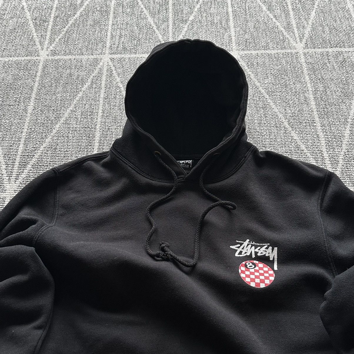 Stussy × Vintage Stussy hoodie 8 ball black big logo Size US M / EU 48-50 / 2 - 2 Thumbnail