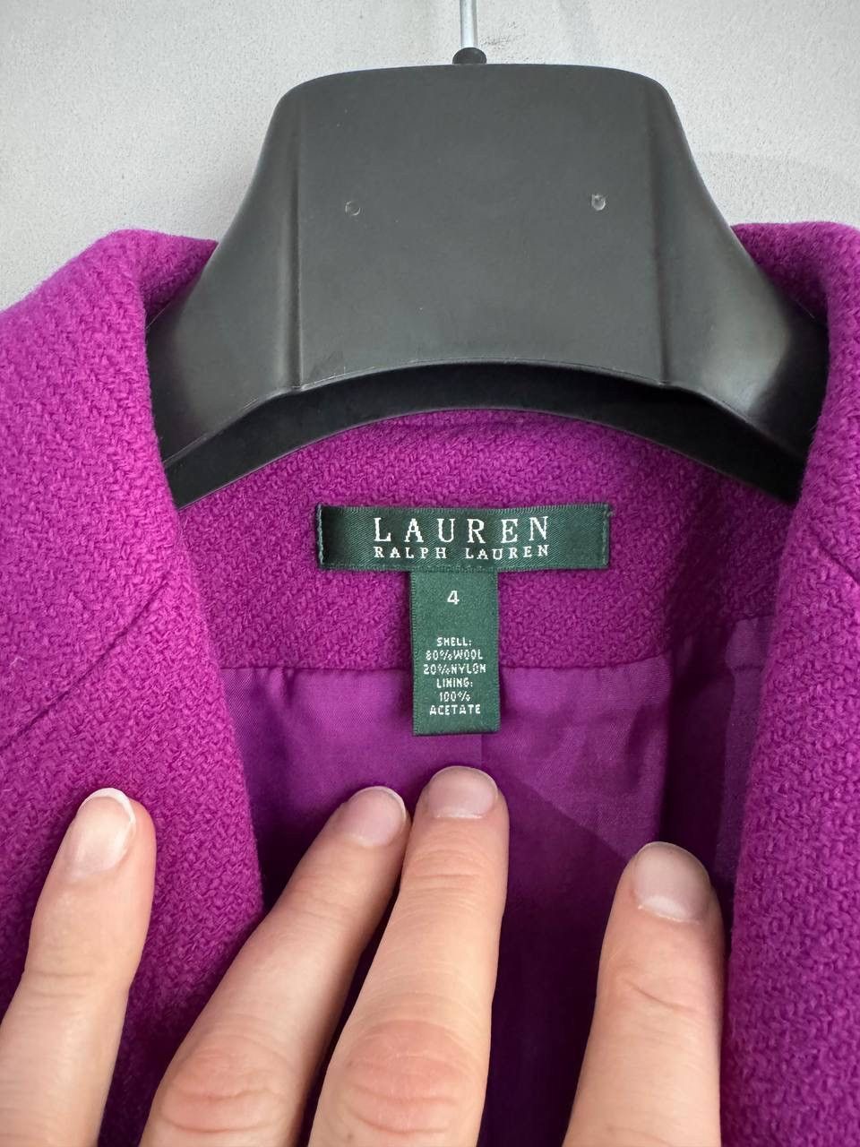 Ralph Lauren Lauren Ralph Lauren Women's Purple Tweed Wool Blazer, US 4 Size XS / US 0-2 / IT 36-38 - 11 Thumbnail