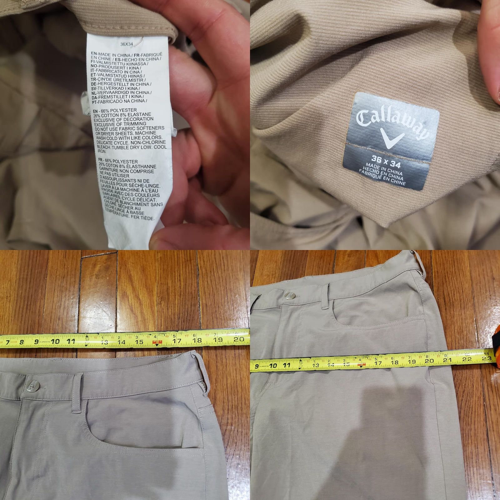 Callaway Callaway Mens Pants 36x34 Beige Khaki Chino Stretch Performance Golf Casual Size US 36 / EU 52 - 8 Thumbnail