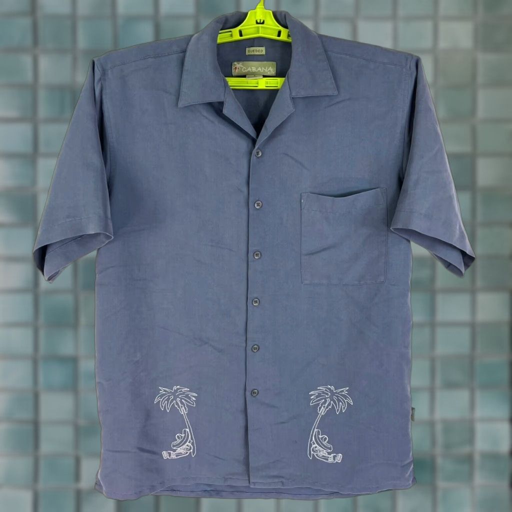 Vintage VINTAGE Cabana Button Up Casual Shirt Mens S Blue Embroidered Palms Sueded Pocket 90s Beach Theme Mens Size S Blue Embroidered Palms Shirt Size US S / EU 44-46 / 1 - 1 Thumbnail