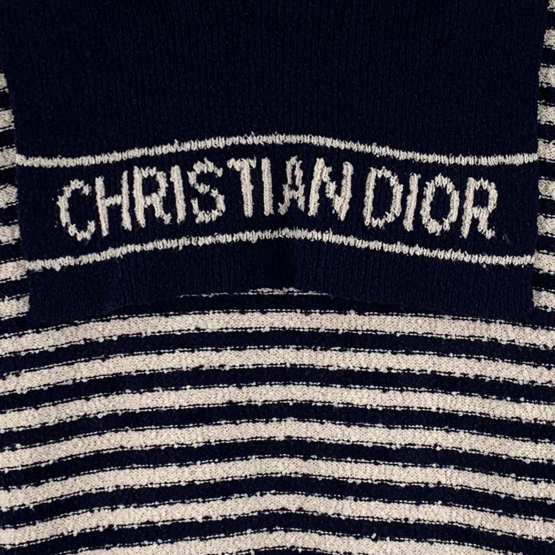 Dior Dior Blue & White Striped Sailor Collar Knit Sweater K26WX Size M / US 6-8 / IT 42-44 - 5 Thumbnail