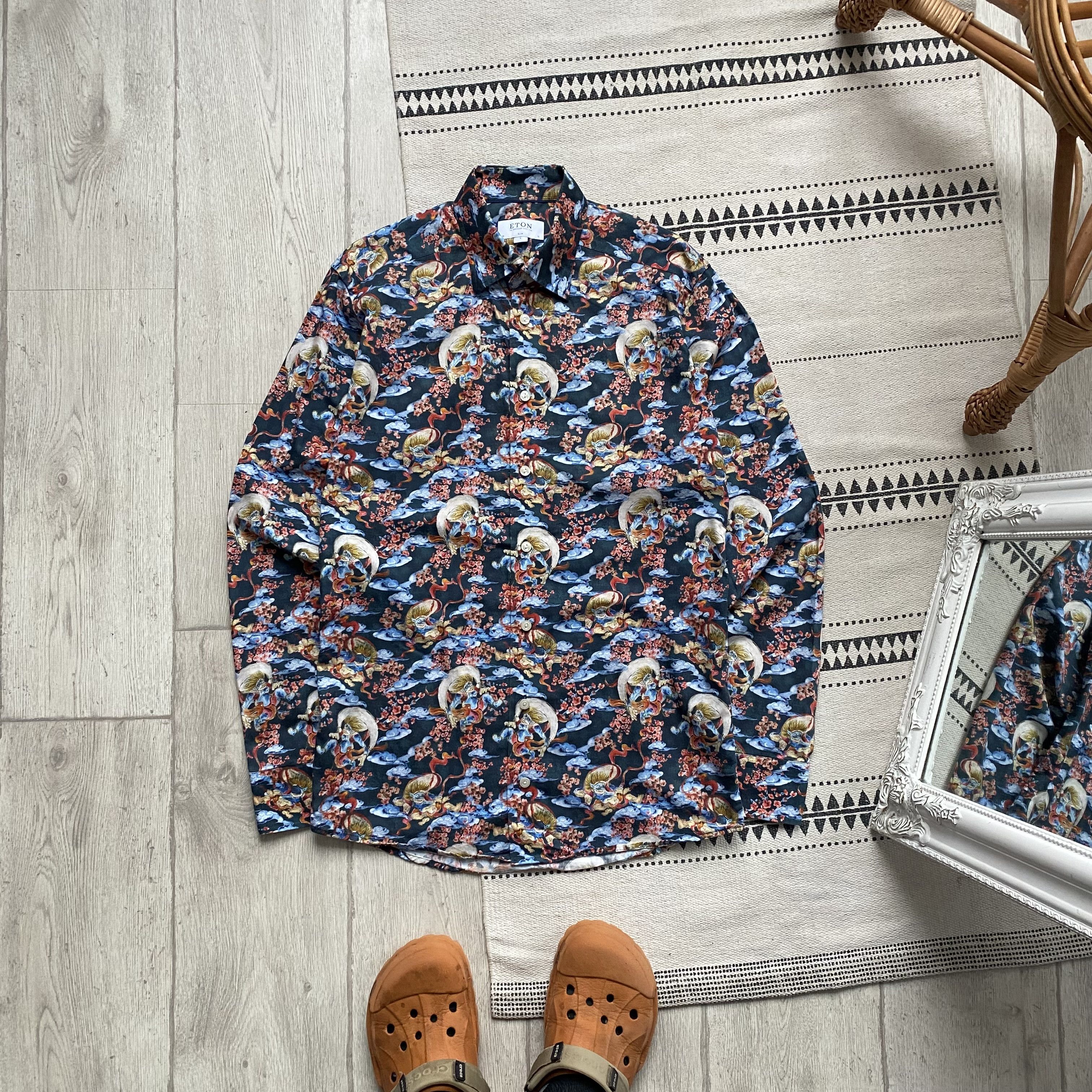 Eton Designer ETON Japanese Pattern Shirt multicolor Size US S / EU 44-46 / 1 - 2 Thumbnail