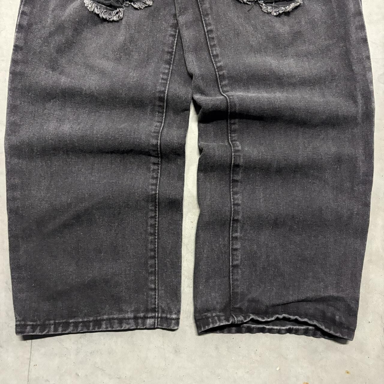 Vintage Crazy Vintage Y2K/2000s Baggy Black Ripped Goth Grunge Denim Jeans! Size US 28 / EU 44 - 3 Thumbnail