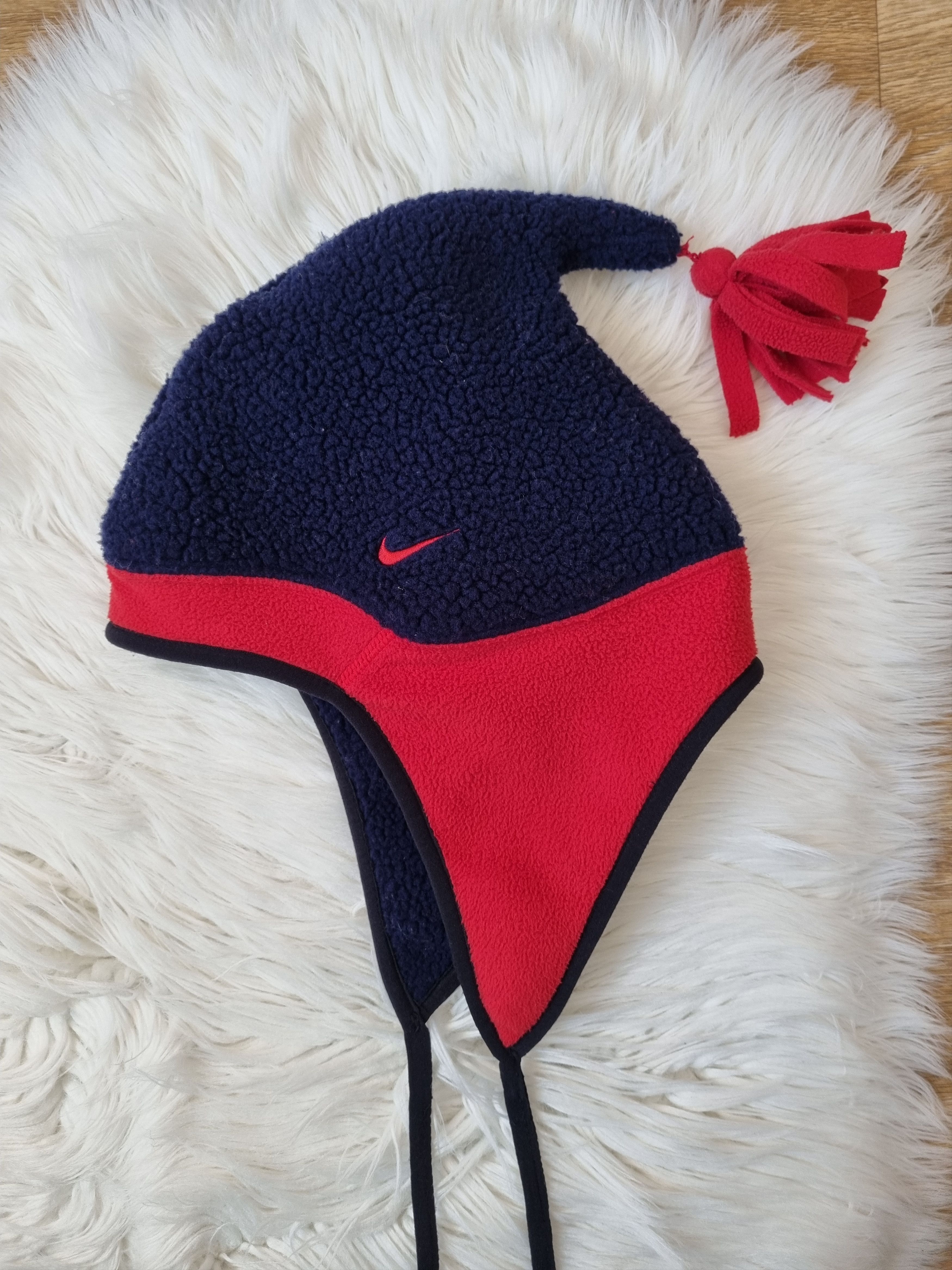 Nike Vintage Ushanka Beanie Fleece Hat Y2K Accessories