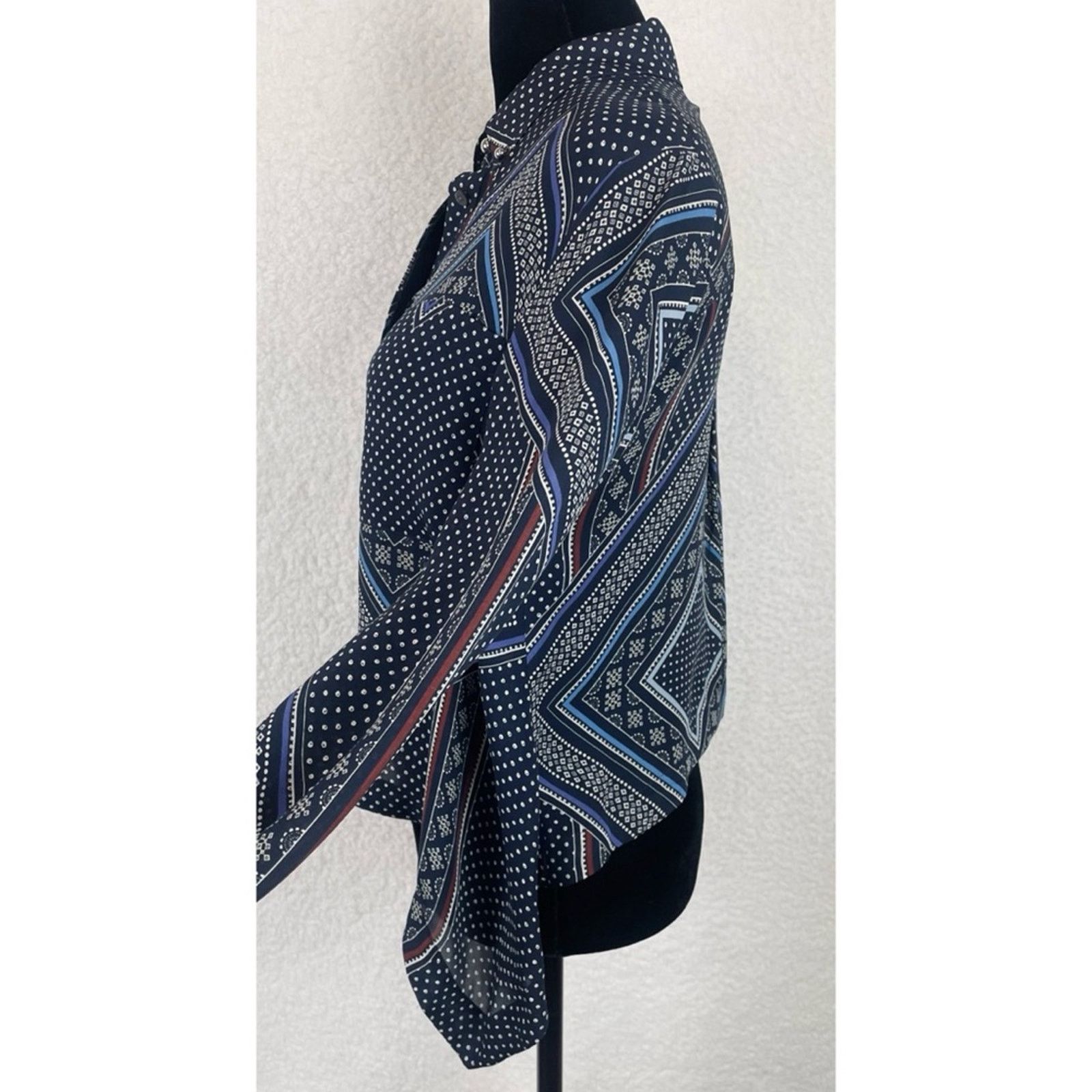 Derek Lam 10 Crosby DEREK LAM • 10 Crosby Bandana 100% Silk Button-Down Shirt Size XS / US 0-2 / IT 36-38 - 10 Thumbnail