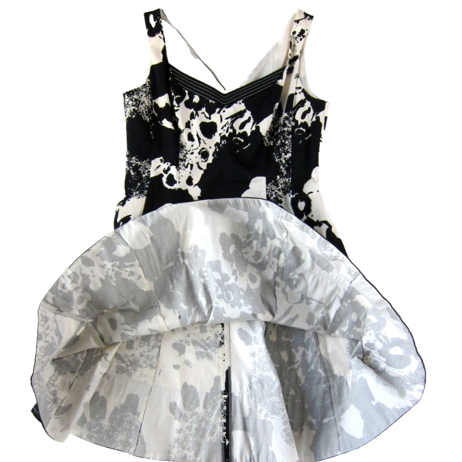 Nine West Nine West Black White Floral Cotton Sleeveless Sheath Tank Sun Dress Size 8 Size M / US 6-8 / IT 42-44 - 6 Thumbnail