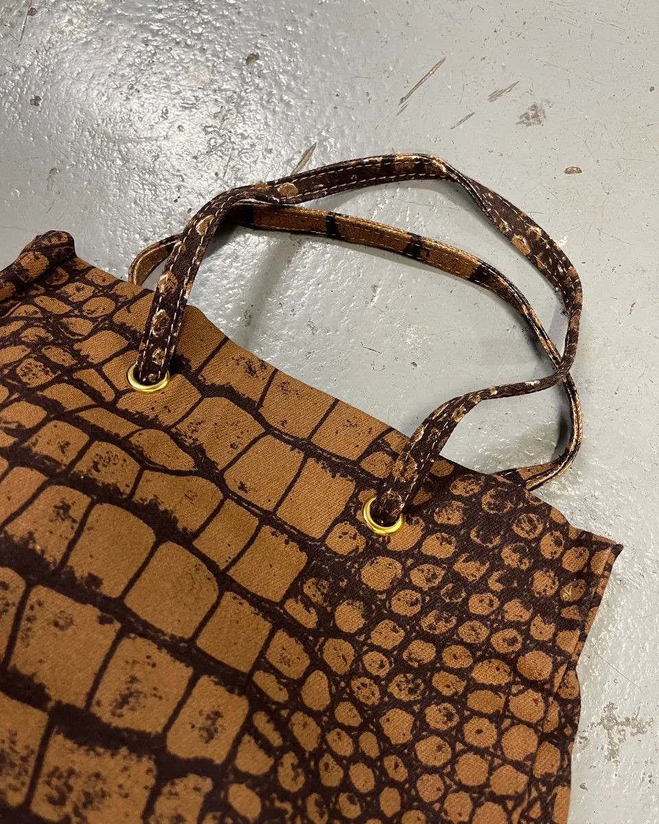 Roberto Cavalli Roberto Cavalli Tan Jacquard Crocodile Print Handle Bag Size ONE SIZE - 4 Thumbnail