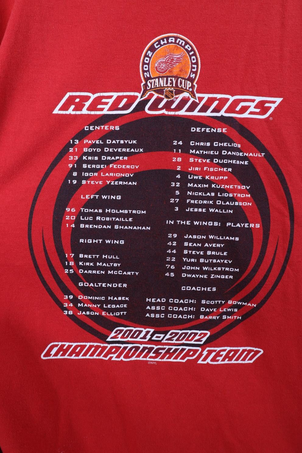 Vintage Vintage 2002 Stanley Cup Champions Wings Hockey T-Shirt Size US XXL / EU 58 / 5 - 9 Thumbnail