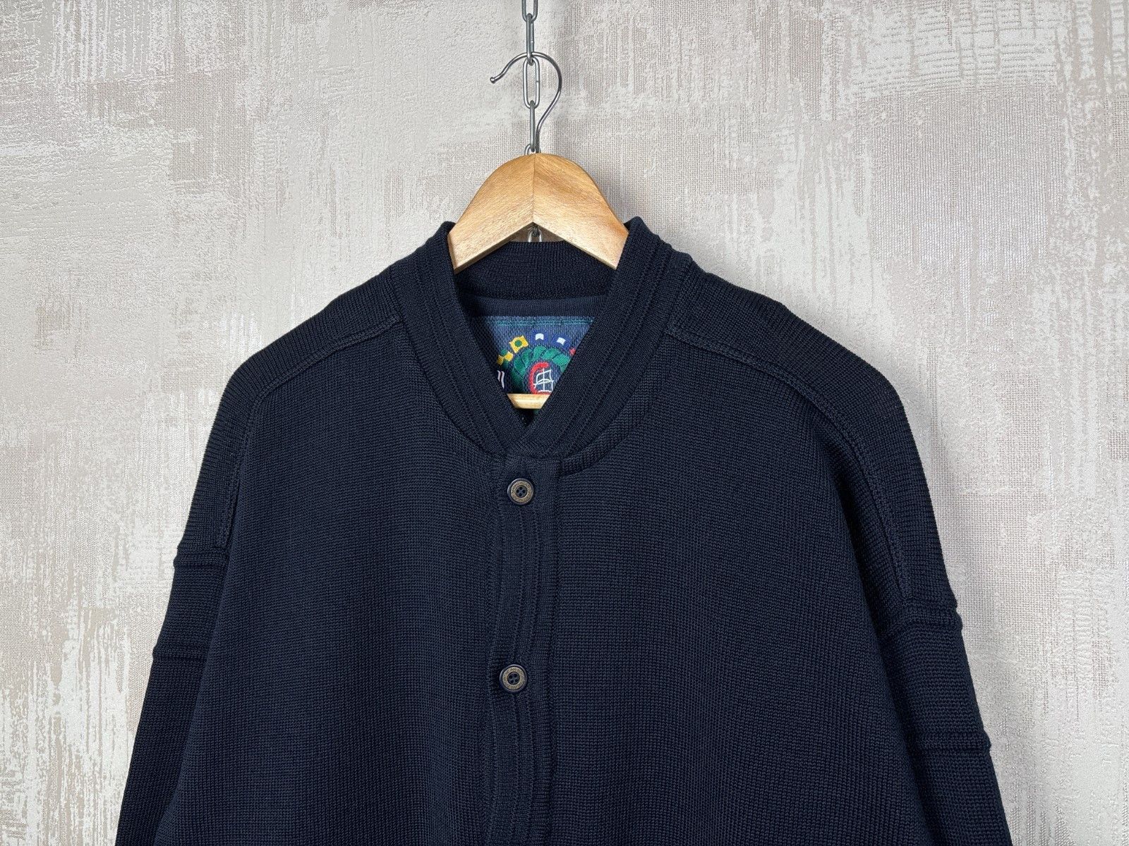 Other Vintage Yachting Clipper Wool Cardigan Sweater Navy Blue Size US L / EU 52-54 / 3 - 3 Thumbnail