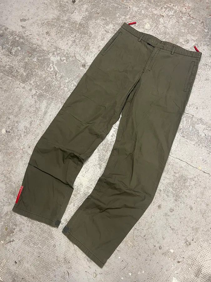 Prada × Vintage 2000s Prada Olive Linea Rossa Pants Size US 33 - 5 Thumbnail
