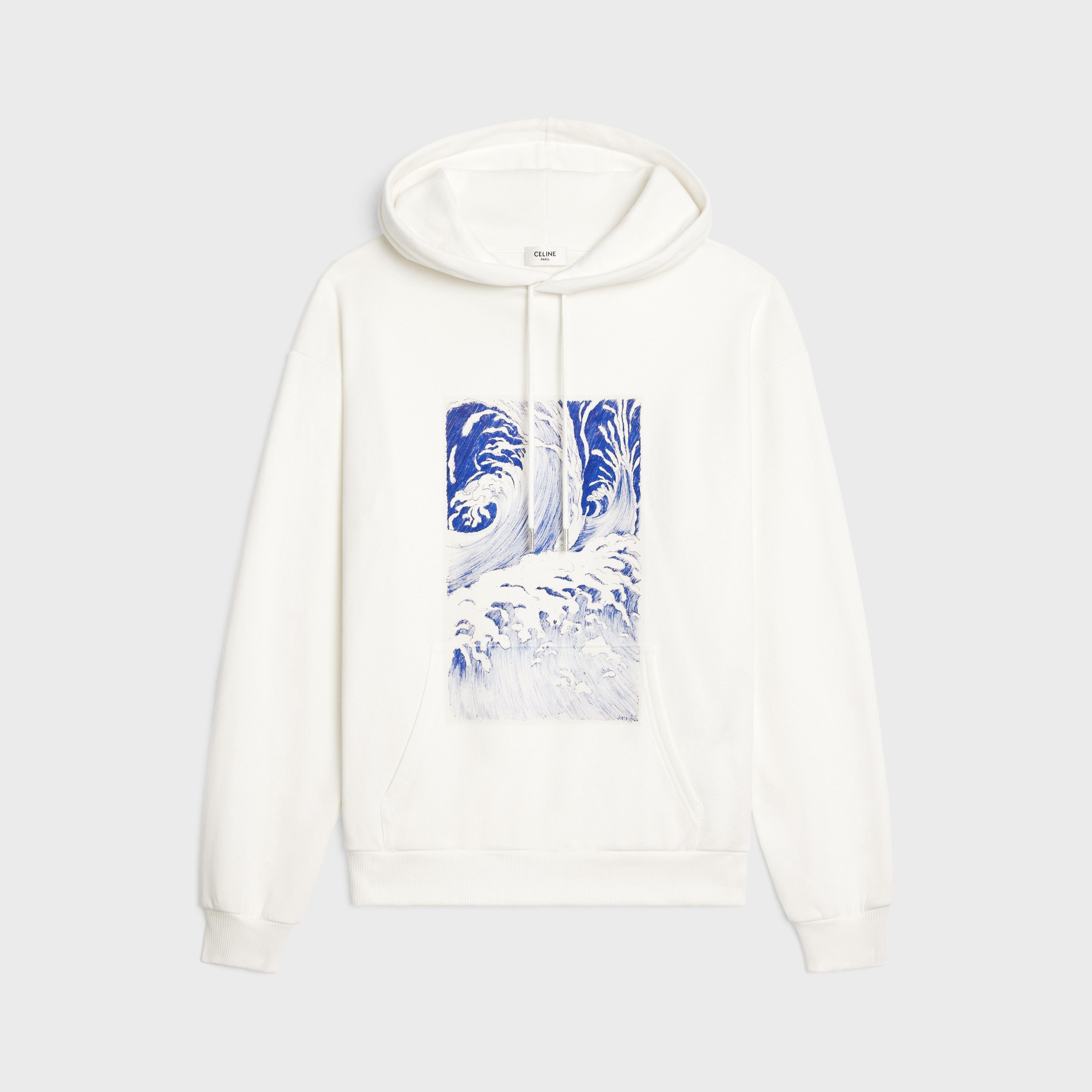Celine o1bcso1str0925 2Y83B670Q Loose Wave Hoodie in Off White/Blue Size US M / EU 48-50 / 2 - 1 Thumbnail