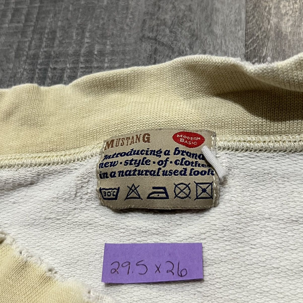 Vintage VTG Mustang Modern Basic Faded Yellow Sanforized Sweatshirt Size US XXL / EU 58 / 5 - 4 Thumbnail