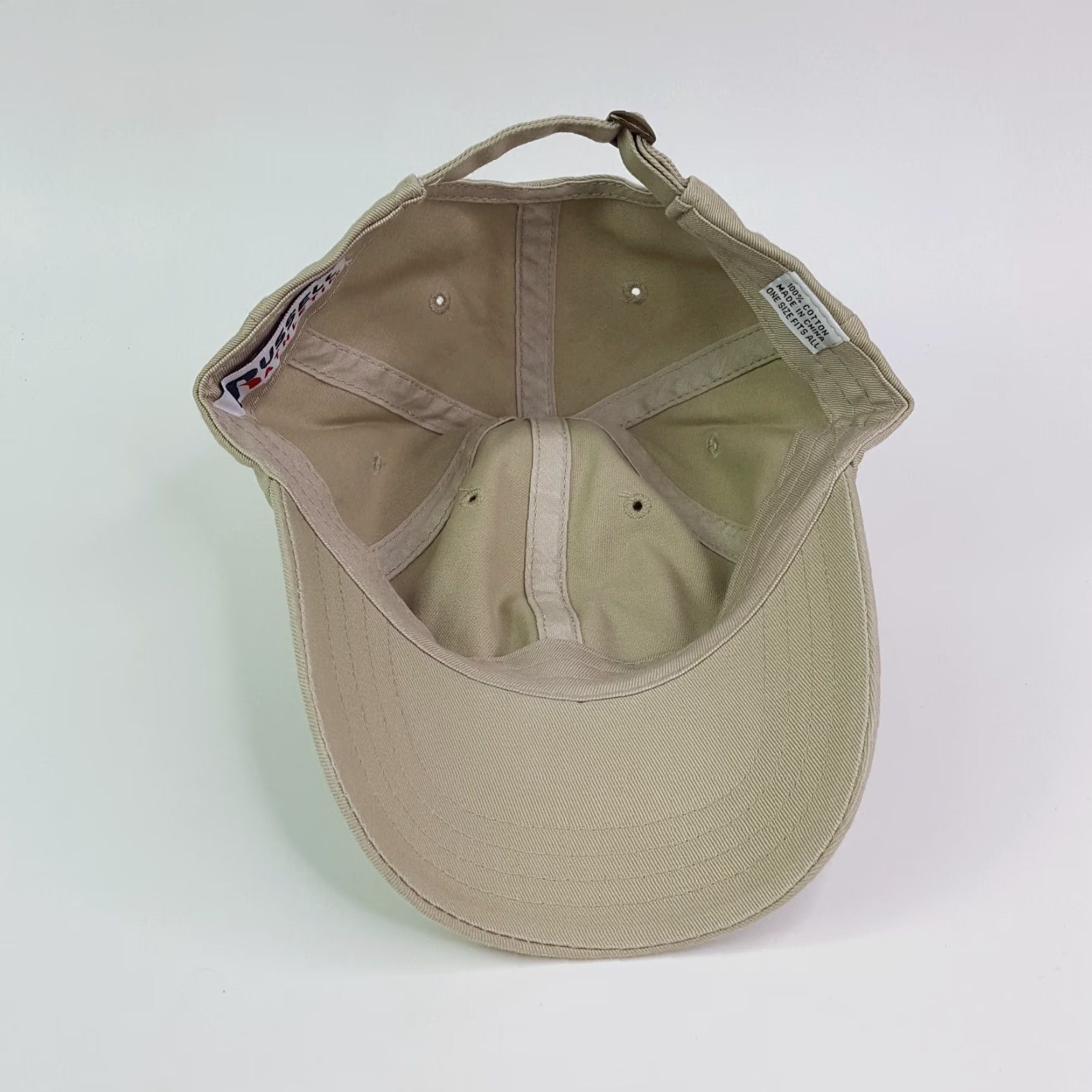Russell Athletic VINTAGE Russell Athletic Beige Khaki Plain Adjustable Dad Hat Baseball Cap Sports Size ONE SIZE - 6 Thumbnail