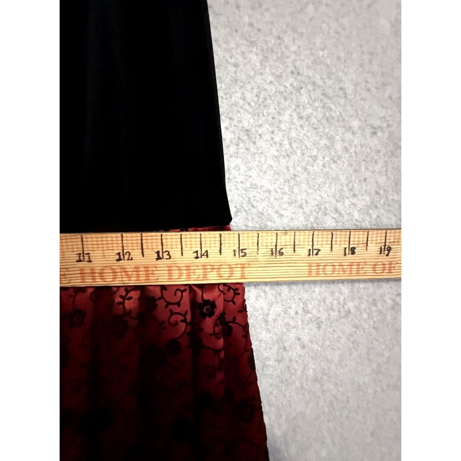 Velvet Karin Stevens Dress Womens 10P Red Petite Black Velvet Floral Maxi Formal Gown Size L / US 10 / IT 46 - 5 Thumbnail