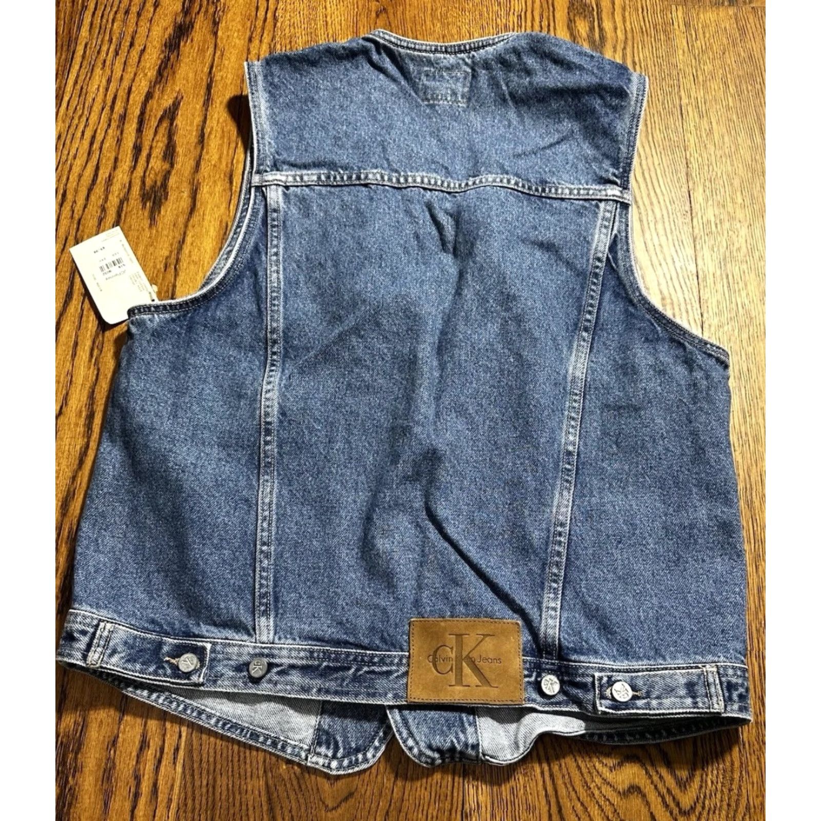 Calvin Klein VINTAGE Calvin Klein Jeans Vest Mens Denim Blue 90s M Regular Short Button NOS USA Made CK Vest Size US 31 - 2 Thumbnail