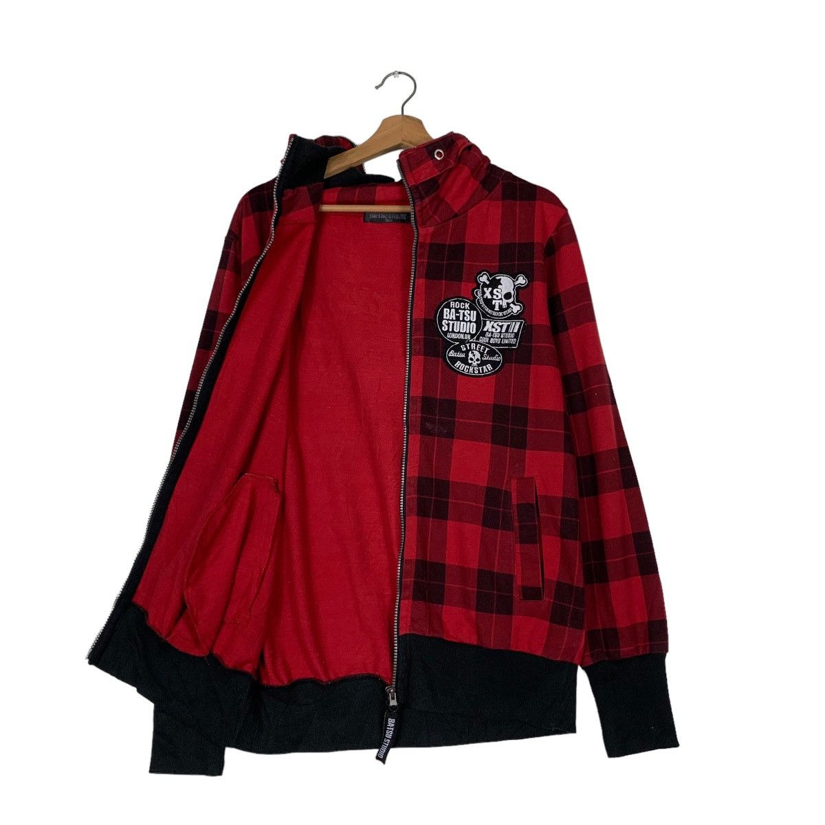 Japanese Brand BATSU STUDIO Big Logo Tartan Zipper Hoodies #0806-C36 Size US M / EU 48-50 / 2 - 10 Thumbnail