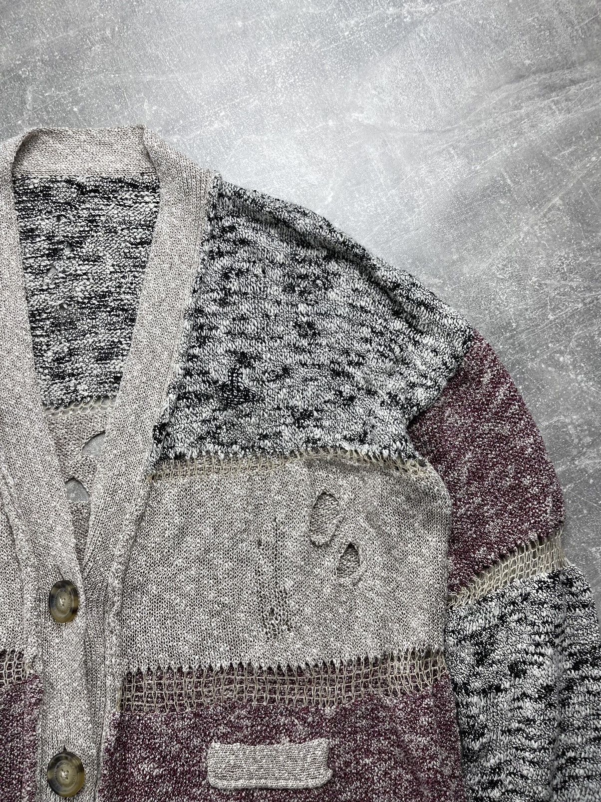 Vivienne Westwood Vivienne Westwood Chunky Knit Long Cardigan Beige Burgundy Size ONE SIZE - 4 Thumbnail